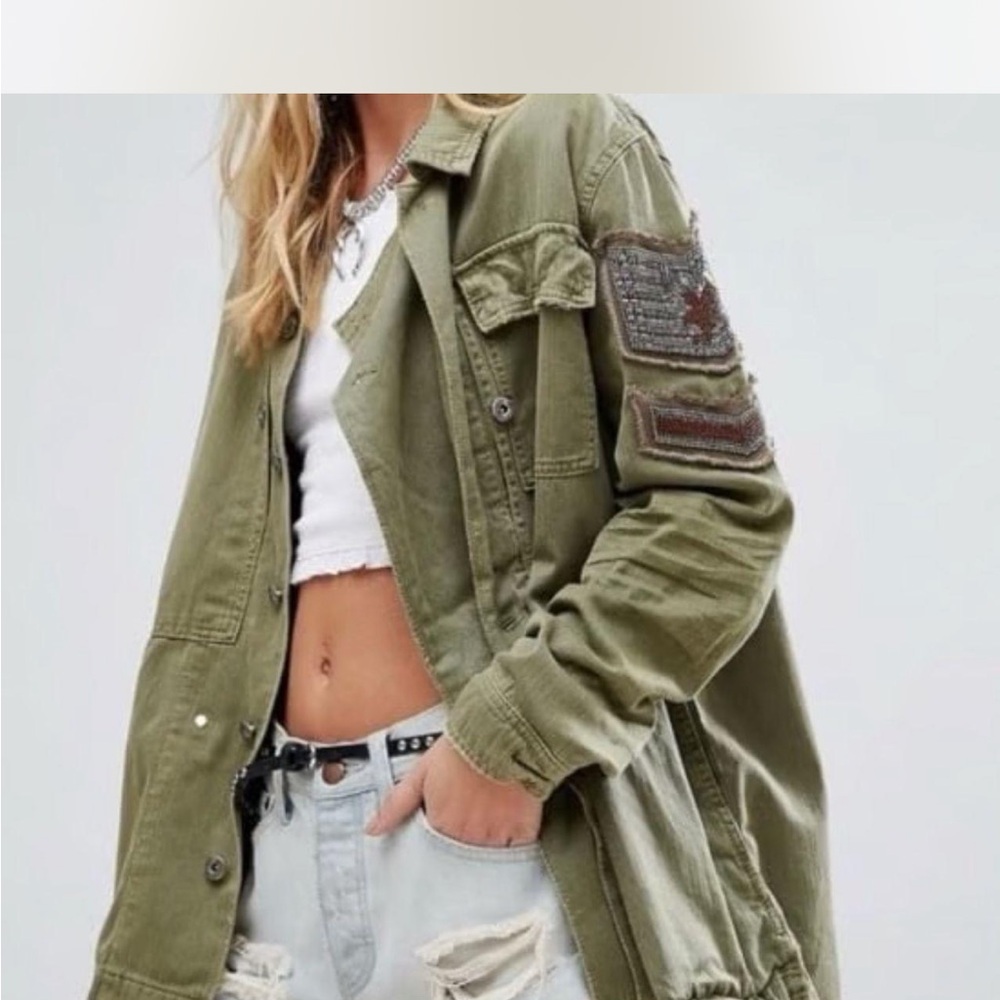 Free People Khaki Utility Jacket
